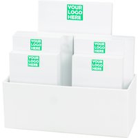 Your Logo 7-Tablet Set - White with Linen holder