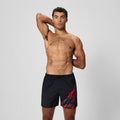 Herren Medley Badeshorts mit Logo Schwarz/Rot