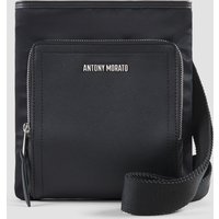 BORSA MESSENGER IN NYLON E SIMILPELLE MARTELLATA