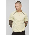 Camiseta Recta Con Ribete En Contraste, Amarillo