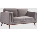 Martin Velvet 2 Seater Sofa In Stone Grey