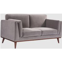 Martin Velvet 2 Seater Sofa In Stone Grey