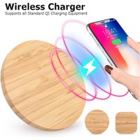 Bamboo Wireless Charger 15W 10W 5W Fast Wireless Charging Pad for iPhone 13 12 mini 11 Pro Max Samsung Galaxy AirPods Pro 2