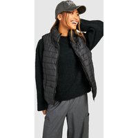 Chaleco Con Cuello Alto, Negro