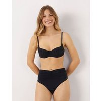 Slip costume a vita alta con fascia drappeggiata Iconic-Drapery / NERO / 3
