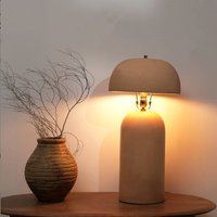 Handcrafted Ceramic Table Lamp-Beige