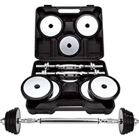 IronMan 15kg Chrome Steel Adjustable Dumbbell And Barbell Set