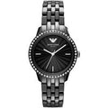 Emporio Armani AR1478 Women's Black Ceramic Watch with Crystal Bezel | Wowcher