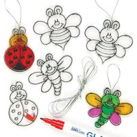 Insect Bug Mini Suncatcher Decorations (Pack of 12) Craft Kits