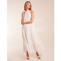 Halter Neck Crochet Detailed Maxi Dress - 14 / IVORY