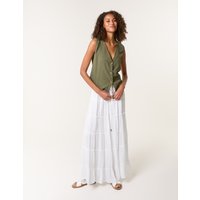 Tiered Maxi Skirt - S / WHITE