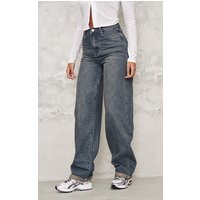 Tall Vintage Wash High Waist Turn Up Hem Barrel Style Jeans