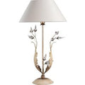 Casa Padrino Luxus Barock Tischleuchte Gold mit Glaskristallen - Blattgold Tisch Lampe - Handgefertigt in Italien