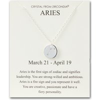Aries Zodiac Star Sign Disc Necklace Created with Zircondia® Crystals