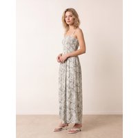 Crinkle Shirred Strappy Jumpsuit - L/XL / SAGE