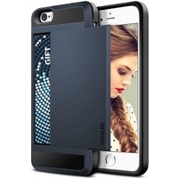 VOFOLEN iPhone 5 - Wallet Card Slot Cover Case Hoesje Business Blauw