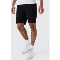 Pantalón Corto Vaquero Ajustado Sin Tratar En Negro, Negro