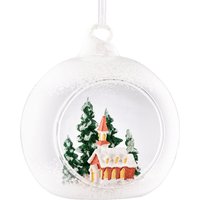 Galway Crystal Church Scene Hanging Bauble