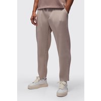 Pantalón De Cuero Sintético Ajustado Plisado, Cream