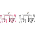 Kids' 3-Piece Adjustable Table and Chair Set in Two Colours | Wowcher