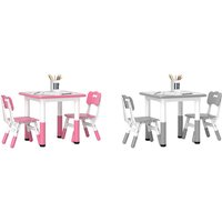 Kids' 3-Piece Adjustable Table and Chair Set in Two Colours | Wowcher