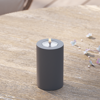 Udendørs LED Bloklys Ø 7,5 x 12,5 cm Grå