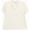 T-Shirt mit kurzem Arm und offenem V-Ausschnitt