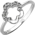 Damen Ring Blume 925 Sterling Silber 11 Zirkonia Silberring-54