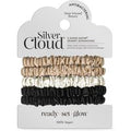 Silver Cloud Satin Skinny Hair Scrunchie Combo Pack 5 Pack