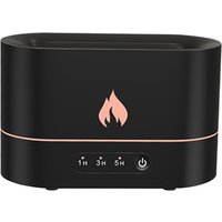 Siming Flame Aromatherapy Machine Home Bedroom Silent Atmosphere Light Humidifier Flame Diffuser Home Decor | Color: Black | Electrical outlet: USB