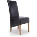 Krista Dining Chair - Set of 2 - Bonded Leather - Black - Roll Back