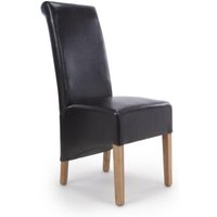 Krista Dining Chair - Set of 2 - Bonded Leather - Black - Roll Back