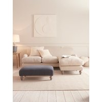 Reine Chaise Left Hand Facing Sofa - Airforce Blue Wide Cotton Stripe