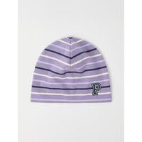 Striped jersey beanie with "P" appliqué