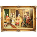 Riesiges Handgemaltes Barock Ãl GemÃ¤lde Gesellschaft Mod.2 Gold Prunk Rahmen 225 x 165 x 10 cm - Massives Material