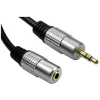 0.5m 3.5mm Male - Female Stereo Cable - Gold Connectors