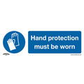 Worksafe Mandatory Safety Sign - Hand Protection Must Be Worn - Self-Adhesive Vinyl