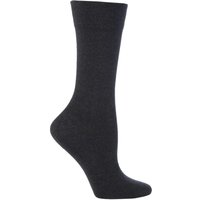 1 Pair Anthracite Sensitive London Left And Right Comfort Cuff Cotton Socks Ladies 5.5-8 Ladies - Falke