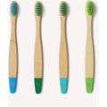 Children's Bamboo Toothbrush - 4 Pack - Aqua Colour
