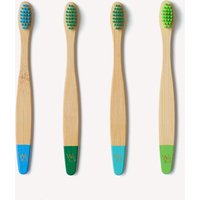 Children's Bamboo Toothbrush - 4 Pack - Aqua Colour