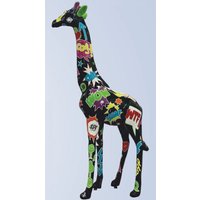 Casa Padrino Garten Deko Skulptur Giraffe Schwarz / Bunt H. 205 cm - GroÃe Garten Figur