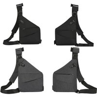 Unisex Black Ovecat Unisex Anti-Theft Crossbody Sling Bag - Durable Polyester, Adjustable Strap, Spacious Minimalist Handbag | Wowcher