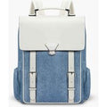 Denim-Inspired PU Fabric 15.6-Inch Backpack