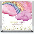 Rainbow Kisses Stars Clouds Custom Birthday Backdrop - Aperturee