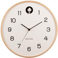 Wall Clock Natural Cuckoo Birch Wood
