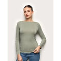 Maglia manica lunga con TENCEL™ Modal e Seta / VERDE MILITARE / XL