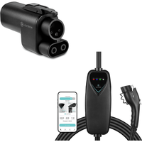 Lectron Tesla Supercharger (NACS) to CCS Adapter with Interlock (500A / 1000V) + Level 2 J1772 Charger (WiFi Version) | 240V | 40 Amp | NEMA 14-50 Bundle