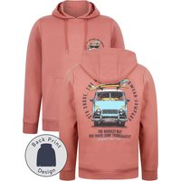 Hoodies / Sweatshirts Gerrard Graphic Motif Brushback Fleece Pullover Hoodie with Back Print in Dusty Rose - South Shore / XL - Tokyo Laundry