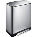 Pedaalemmer EKO E-Cube recycling 28+18 liter Aluminium | 28 + 18 liter | Mogelijkheid om carbonfilter in te zetten | Met pedaal