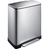 Pedaalemmer EKO E-Cube recycling 28+18 liter Aluminium | 28 + 18 liter | Mogelijkheid om carbonfilter in te zetten | Met pedaal